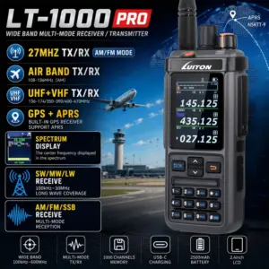 luiton lt 1000pro — quad band tx/rx radio with air band, cb & uhf/vhf