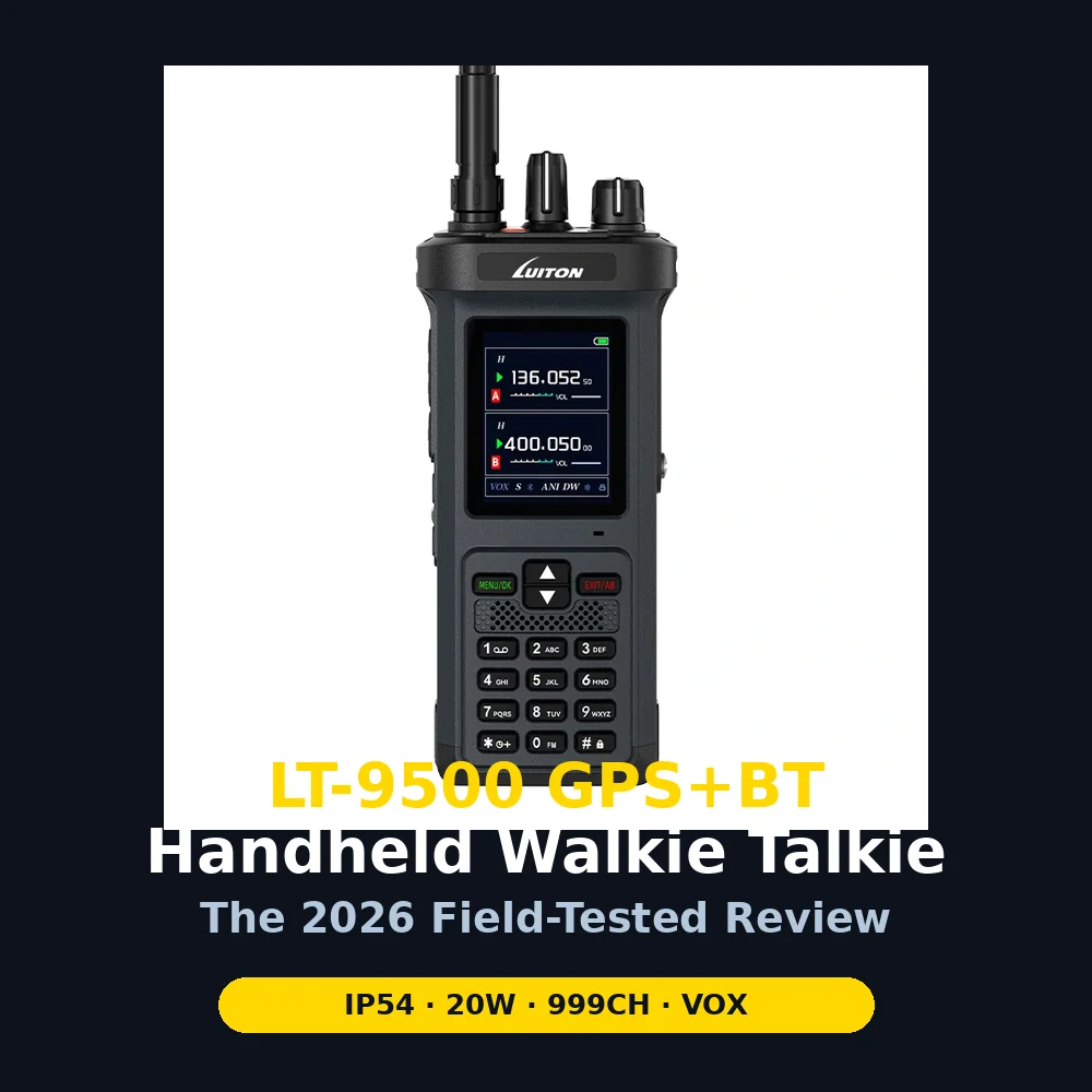Luiton LT-9500 GPS+BT handheld walkie talkie with 20W power, IP54 rating, GPS and Bluetooth