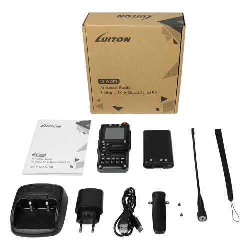 tri band handheld radio ham radio full kit, 5w two way radio, 2300mah battery type c charging|luiton